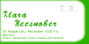 klara mecsnober business card